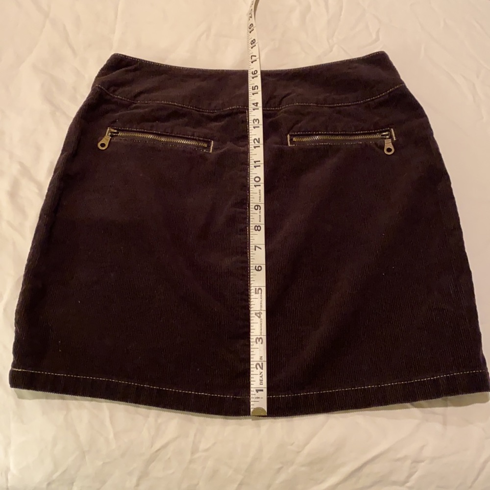 Cute INC chocolate brown corduroy mini skirt, 2 - Picture 4 of 6